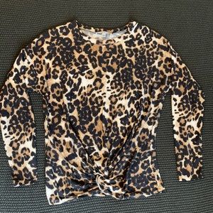 Knotted Animal Print Gaze Sweater